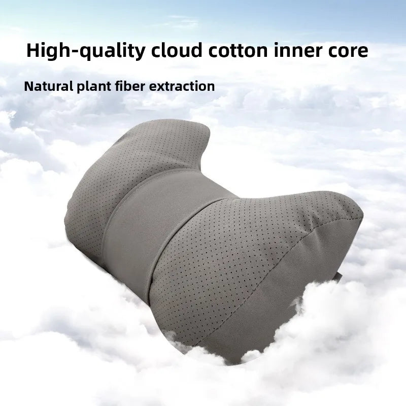 Suede Car Neck Pillow & Lumbar Support Cushion Set Car Support Cushion Set QXL