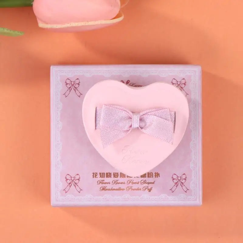 Heart Bow Powder Puff – Dry & Wet Air Cushion Makeup Sponge Makeup Powder Puff QXL