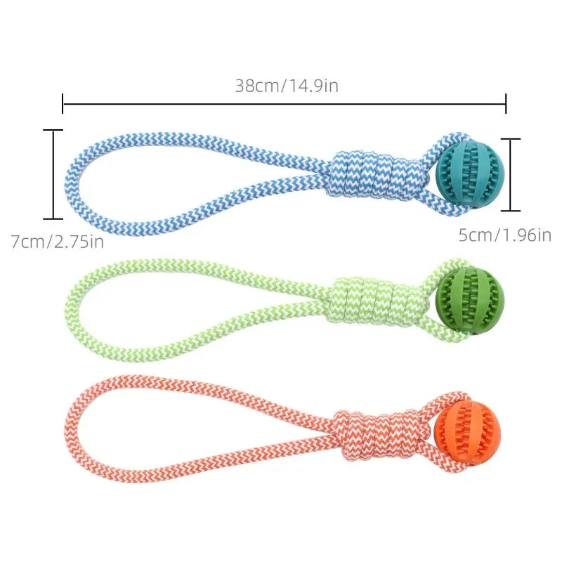 Rubber Dog Ball with Rope – Treat-Dispensing Interactive Toy Interactive Dog Toy QXL