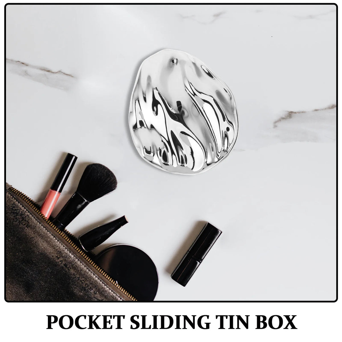 Seashell Sliding Metal Solid Perfume Tin | Travel Balm Case Solid Perfume Tin QXL