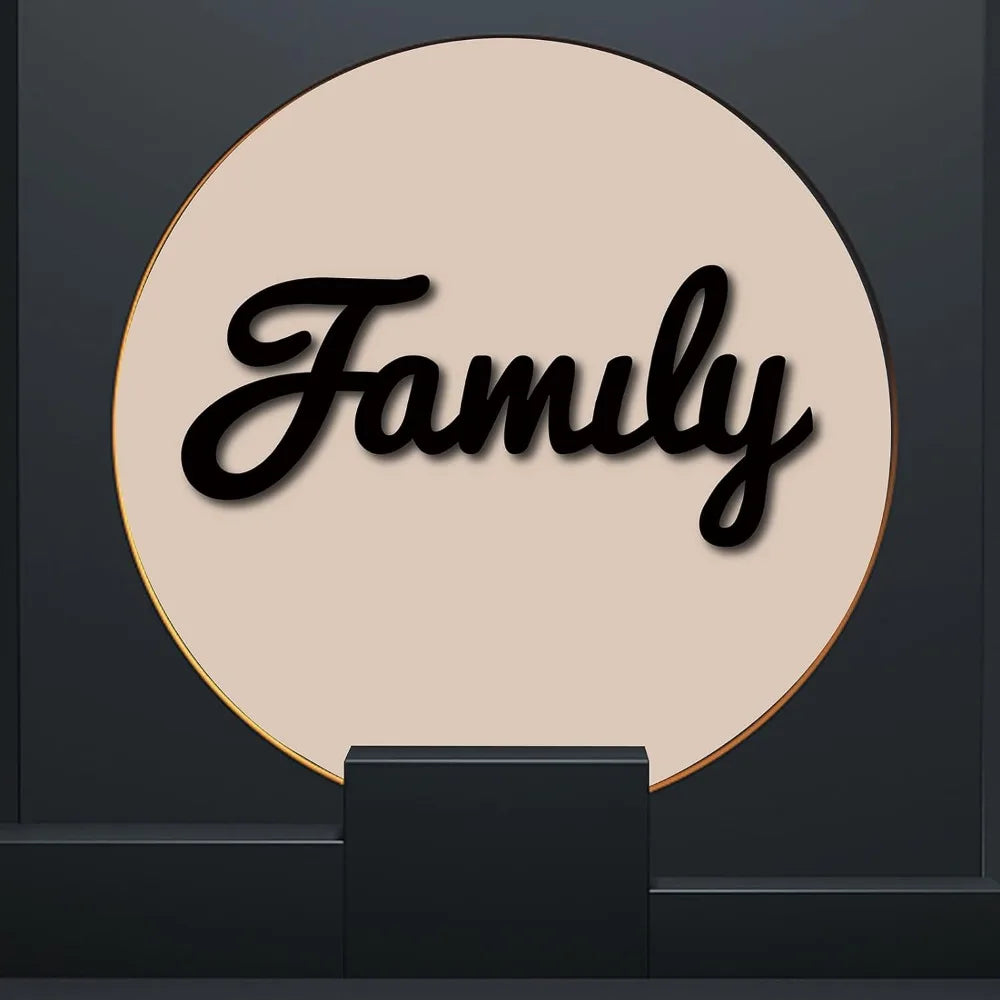Laser Cut Unfinished Wood Family Sign – Rustic Wall Décor Wood Wall Sign QXL
