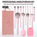 16-Pc Professional Makeup Brush Kit with Bag, Sponge & Cleaner Makeup Brush Set QXL Pink