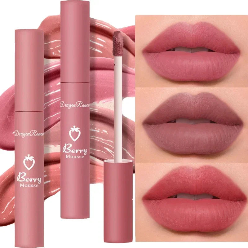 Nude Matte Lip Gloss 12 Colors | Velvet Waterproof Lipstick Matte Lip Gloss QXL