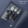 4-Piece Carbon Steel Nail Clipper Set | Pro Manicure Kit Nail Clipper Set QXL black-4pcs set