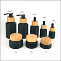 Bamboo Green Glass Refillable Cosmetic Bottles | 10–120ml Refillable Cosmetic Bottle QXL 60ml dropper Matte black Glass