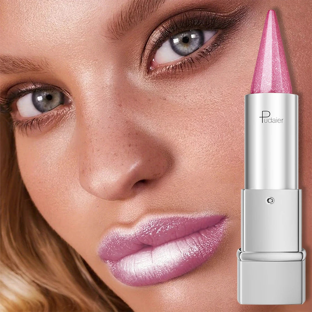Sparkle Pearlescent Waterproof Lipstick | 24H Long-Lasting Shimmer Lipstick QXL