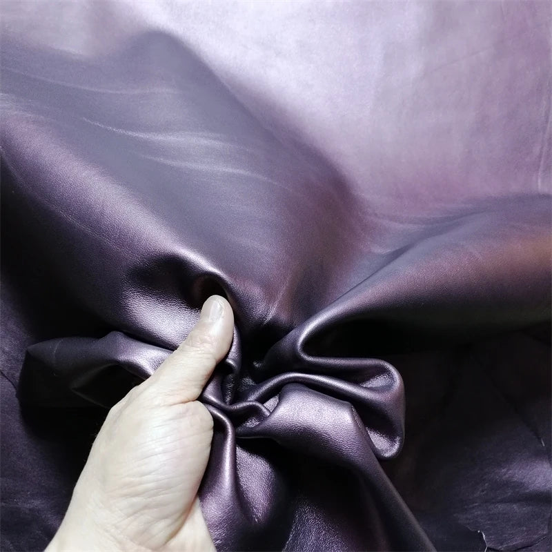 Dark Purple First Layer Sheepskin Leather 0.8–1mm | DIY Fabric Genuine Leather Fabric QXL