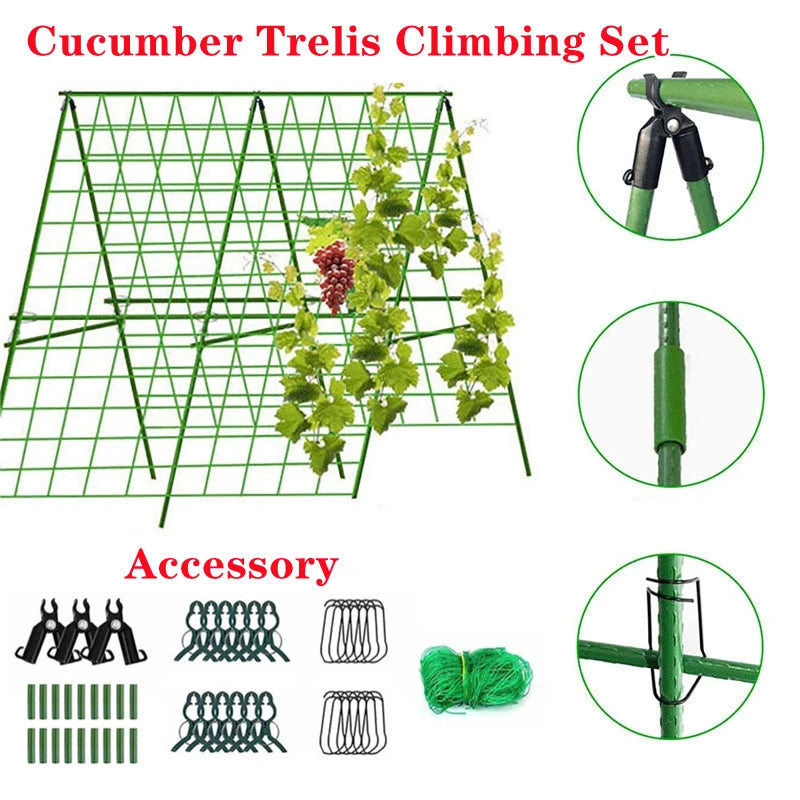 A-Frame Cucumber Trellis | Foldable Vegetable Climbing Support Garden Plant Trellis QXL