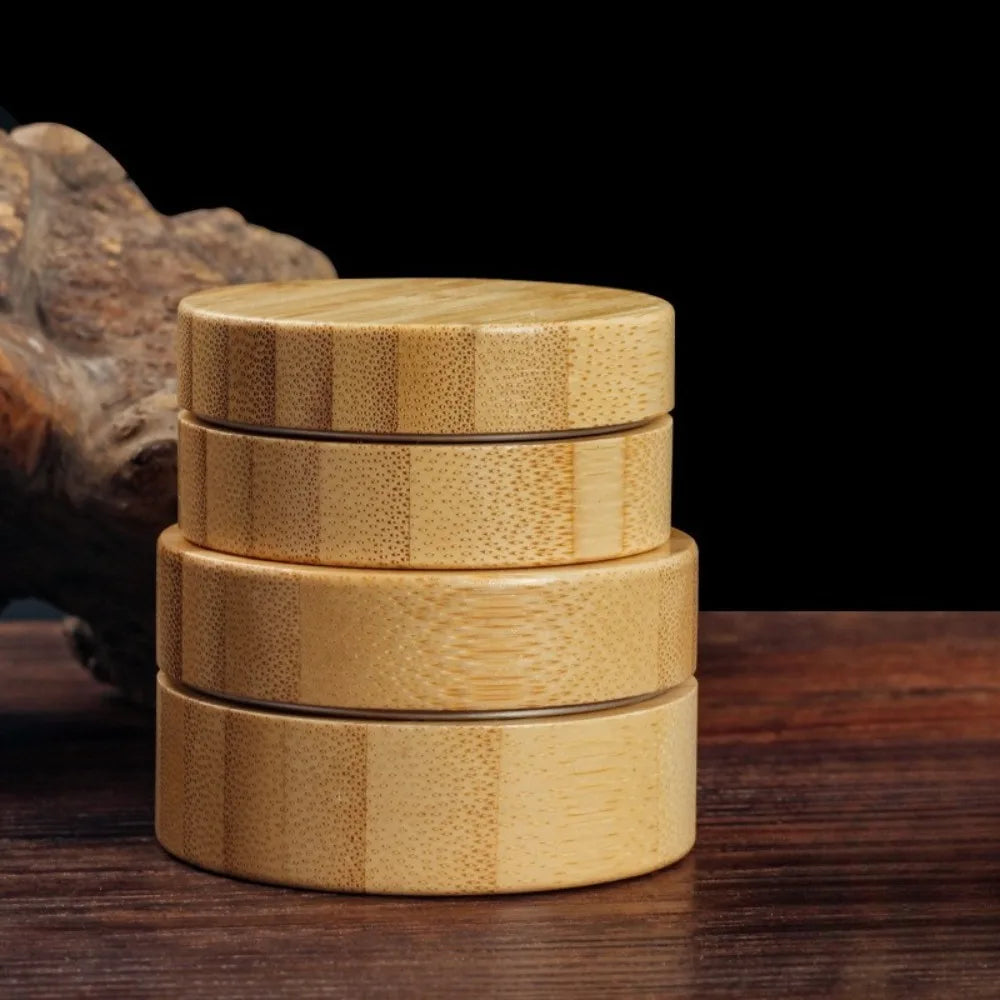 Bamboo Refillable Cream Jar | Airtight Travel Cosmetic Container Cosmetic Storage Jar QXL