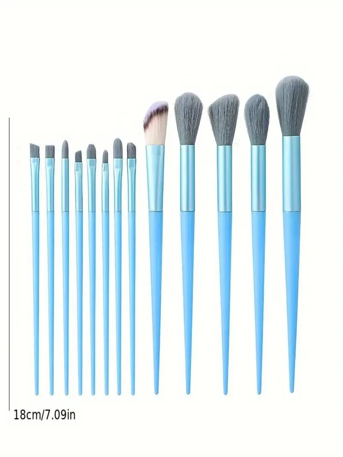 13-Piece Blue Makeup Brush Set with Sponge & Powder Puff Makeup Brush Set QXL
