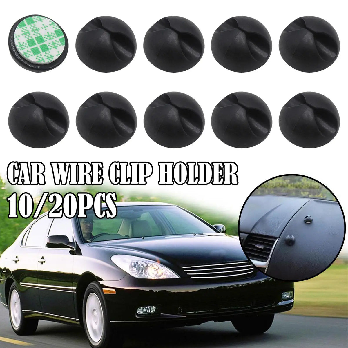 10/20-Pack Silicone Car Cable Clips | Wire Cord Management Car Cable Clips QXL