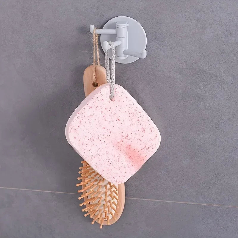 3-Arm Rotatable Self-Adhesive Wall Hooks | No-Drill Sticky Hook Self-Adhesive Hook QXL