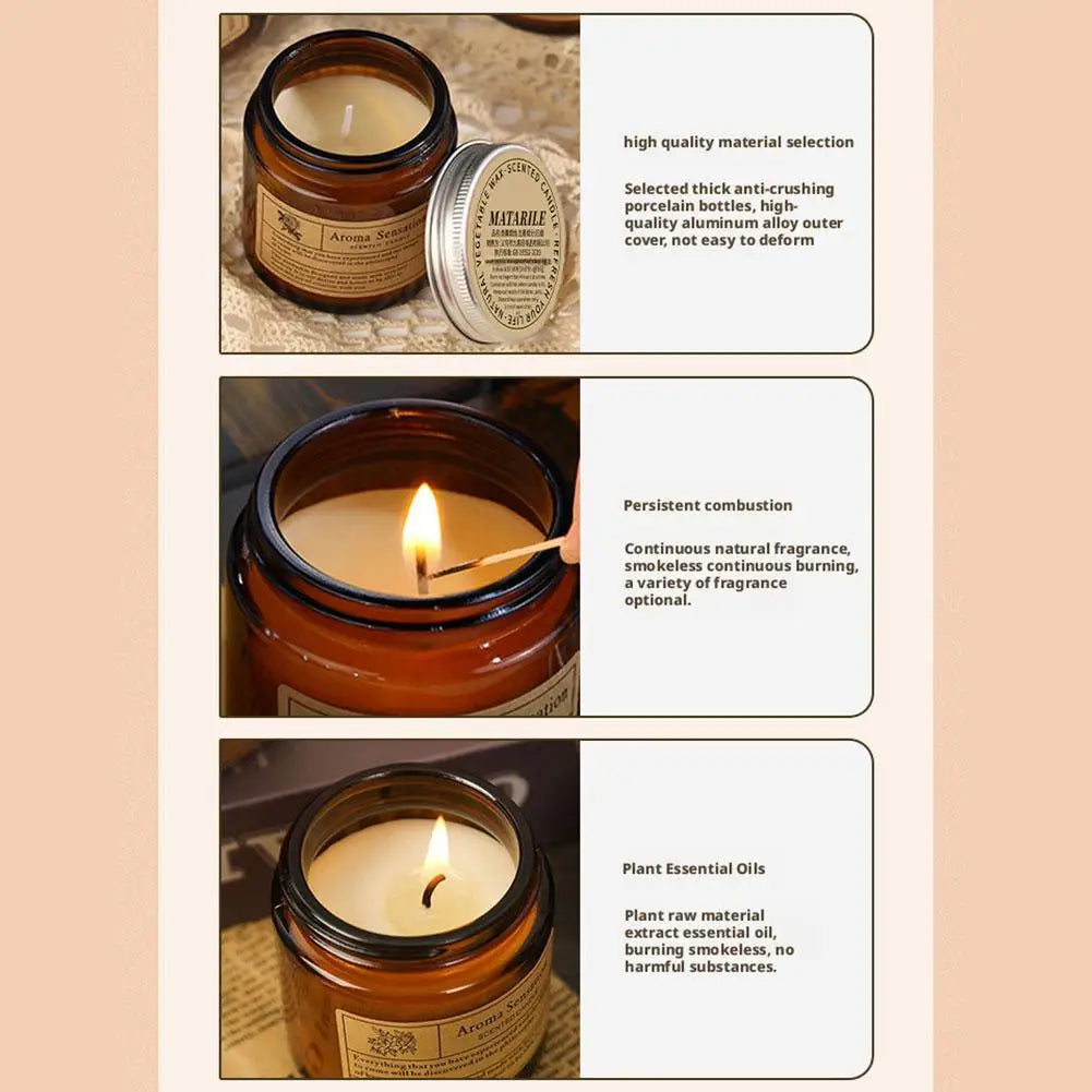 Luxury Glass Aromatherapy Candle | Scented Soy Wax Home Gift Scented Candle QXL
