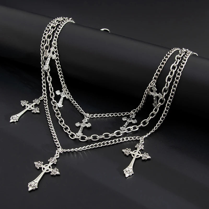 Punk Rock Multi-Layer Cross Waist Chain | Unisex Hip-Hop Belt Waist Chain Belt QXL