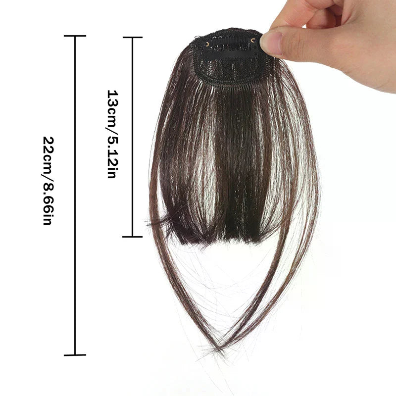 Clip-In Synthetic Air Bangs & Sideburns Hairpiece | Black Brown Clip-In Bangs Hairpiece QXL