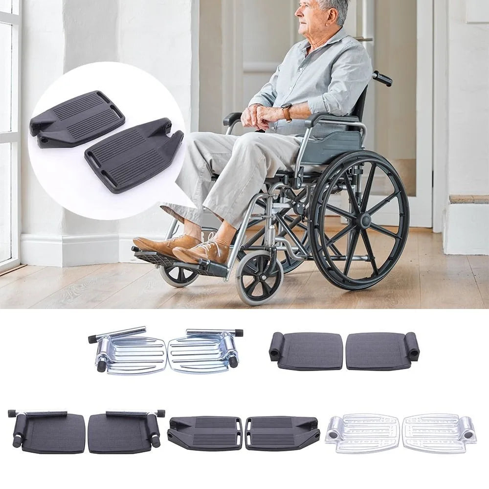 Non-Slip Wheelchair Footrest Pedal Replacement Pair | Leg Tube Wheelchair Footrest QXL