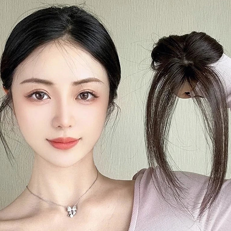 Clip-In Split Bangs Hair Extension | Left & Right Side Fringe Clip-In Bang Extension QXL