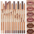 6-Piece Velvet Matte Lip Liner Set | Berry, Brown & Pink Shades Lip Liner Set QXL NUDE BROWN