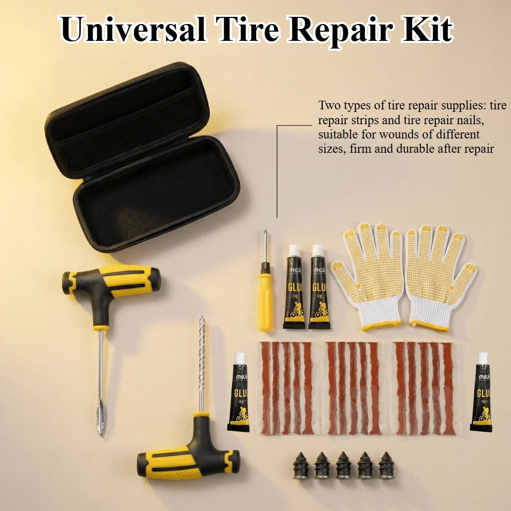 T-Handle Tubeless Tire Repair Kit | Car, Moto, Truck & SUV Tire Repair Kit QXL YELLOW