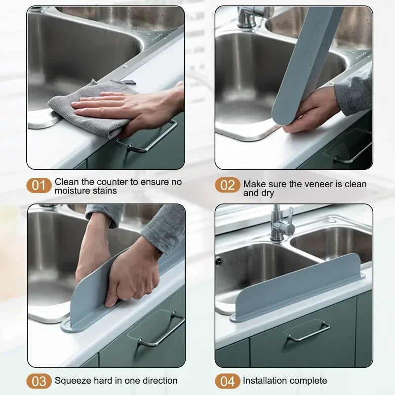 White Silicone Sink Splashback Guard & Countertop Protector Sink Splashback Guard QXL