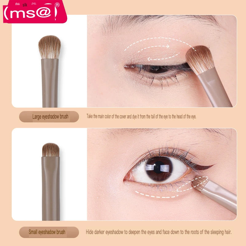 7-Piece Milk Coffee Eye Shadow & Detail Makeup Brush Set Eye Makeup Brush Set QXL