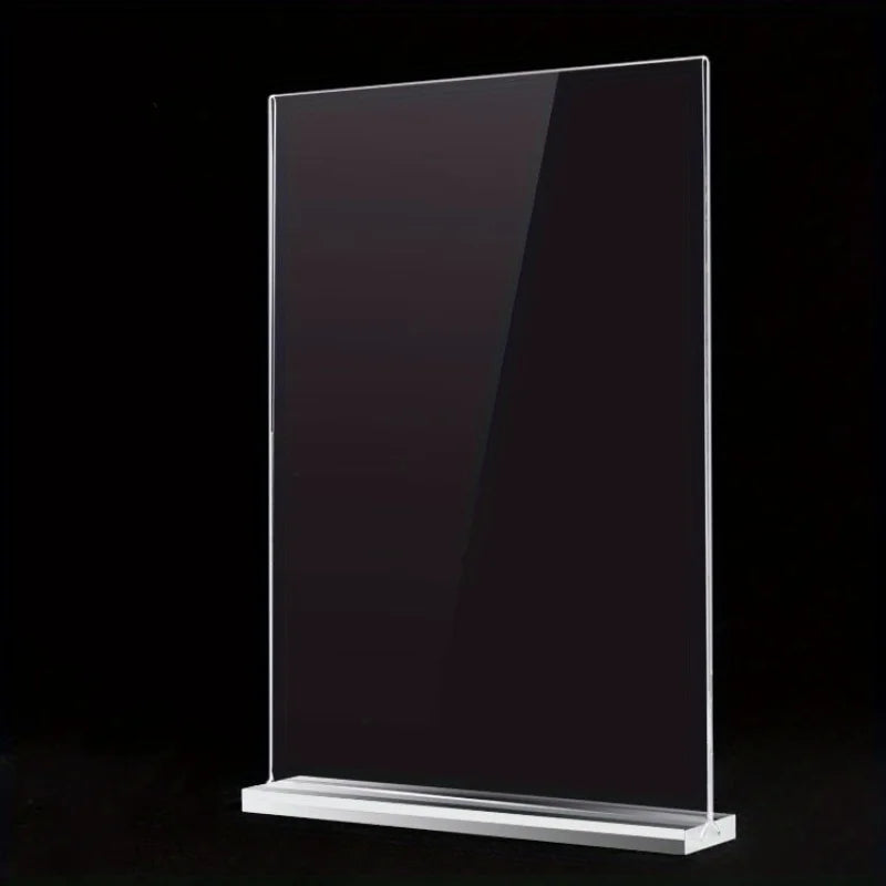Acrylic Double-Sided T-Type Sign Holder | A4 A5 A6 Menu Stand Tabletop Sign Holder QXL