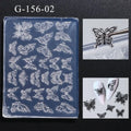 3D Nail Art Silicone Mold | Snowflake Butterfly Gel Stencil Nail Art Mold QXL G-156-02