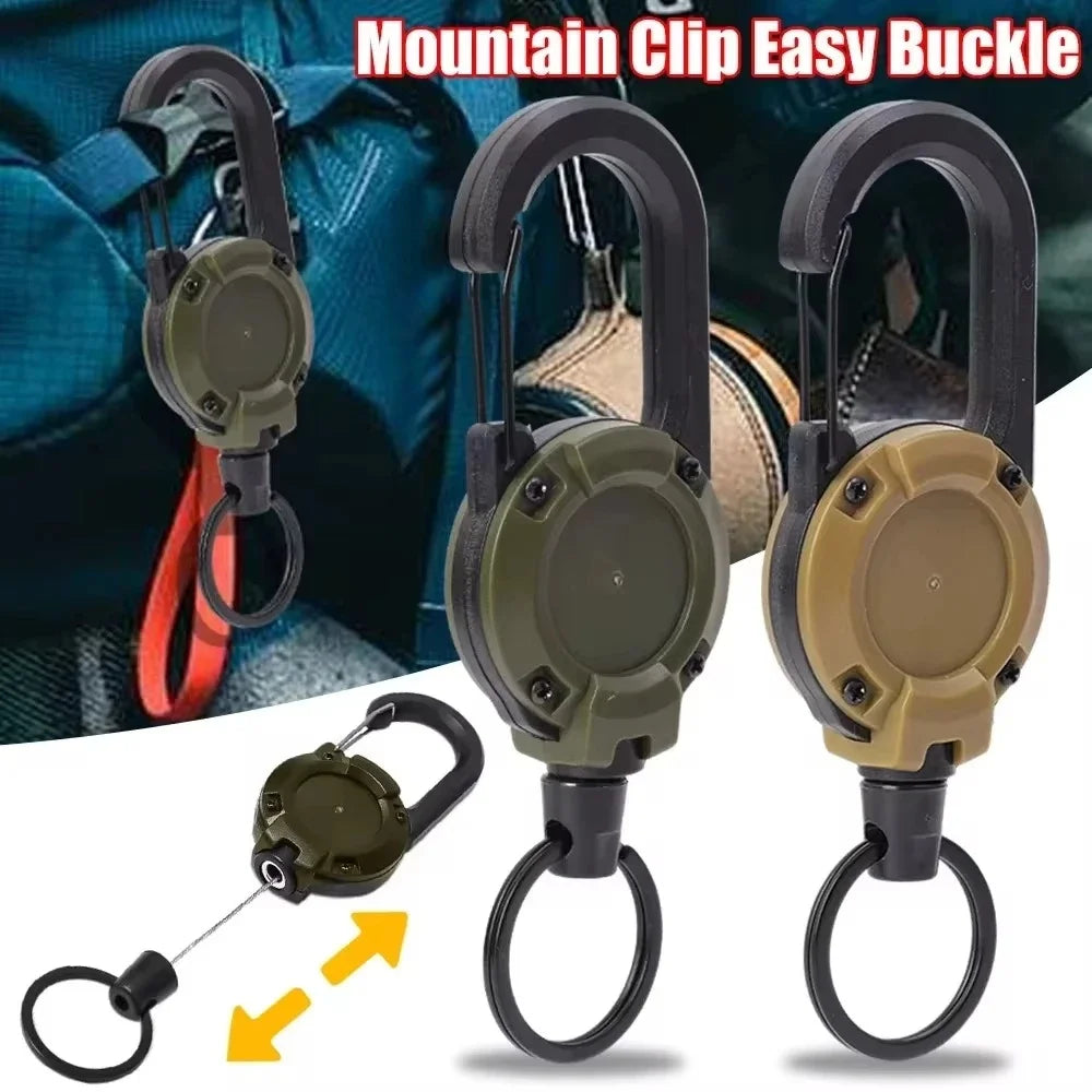 Retractable Badge Reel Carabiner Clip – Steel Wire Rope 1/5 Pack Retractable Badge Reel QXL