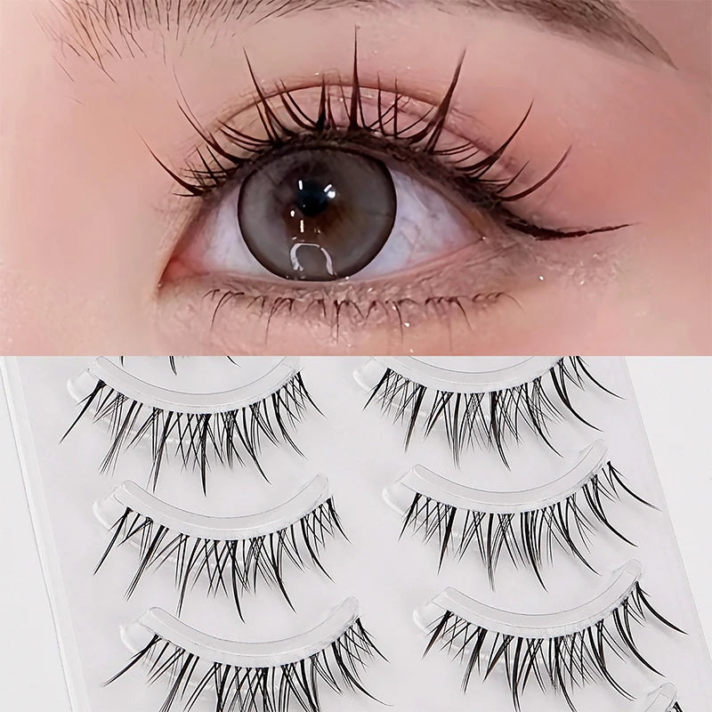 Thai Comic Wispy False Eyelashes | Reusable Cosplay Strip Lashes False Eyelashes QXL