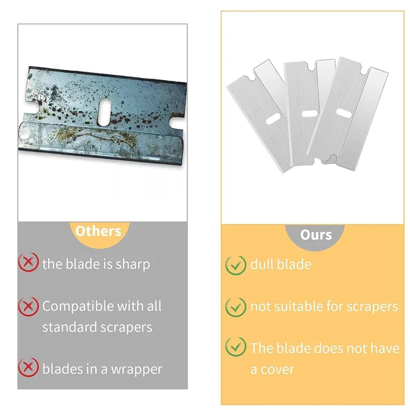 20-Pack Plastic Razor Scraper Blades | Car Sticker & Glue Remover Scraper Replacement Blades QXL