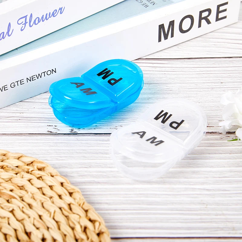 Mini 2-Grid Pill Case | Compact Travel Tablet Organizer Pill Organizer Case QXL