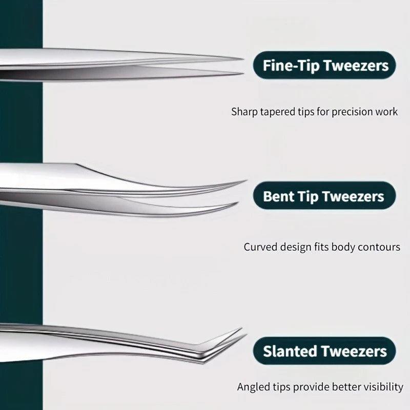 Precision Pointed Stainless Steel Tweezers | Brow & Beauty Tool Precision Tweezers QXL