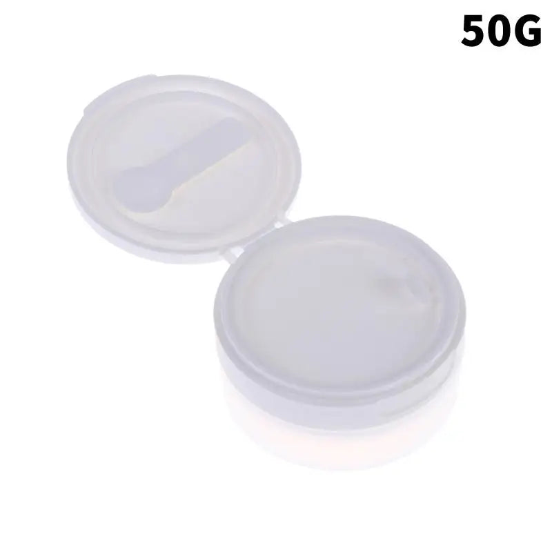 Refillable Cosmetic Jar 50/120g | Flip Lid + Spoon or Tweezers Cosmetic Storage Jar QXL B