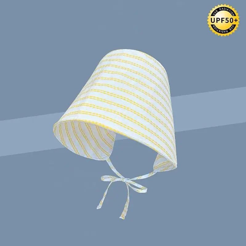 Women's Foldable Wide-Brim Striped Bucket Sun Hat | Panama Bucket Sun Hat QXL one size Yellow