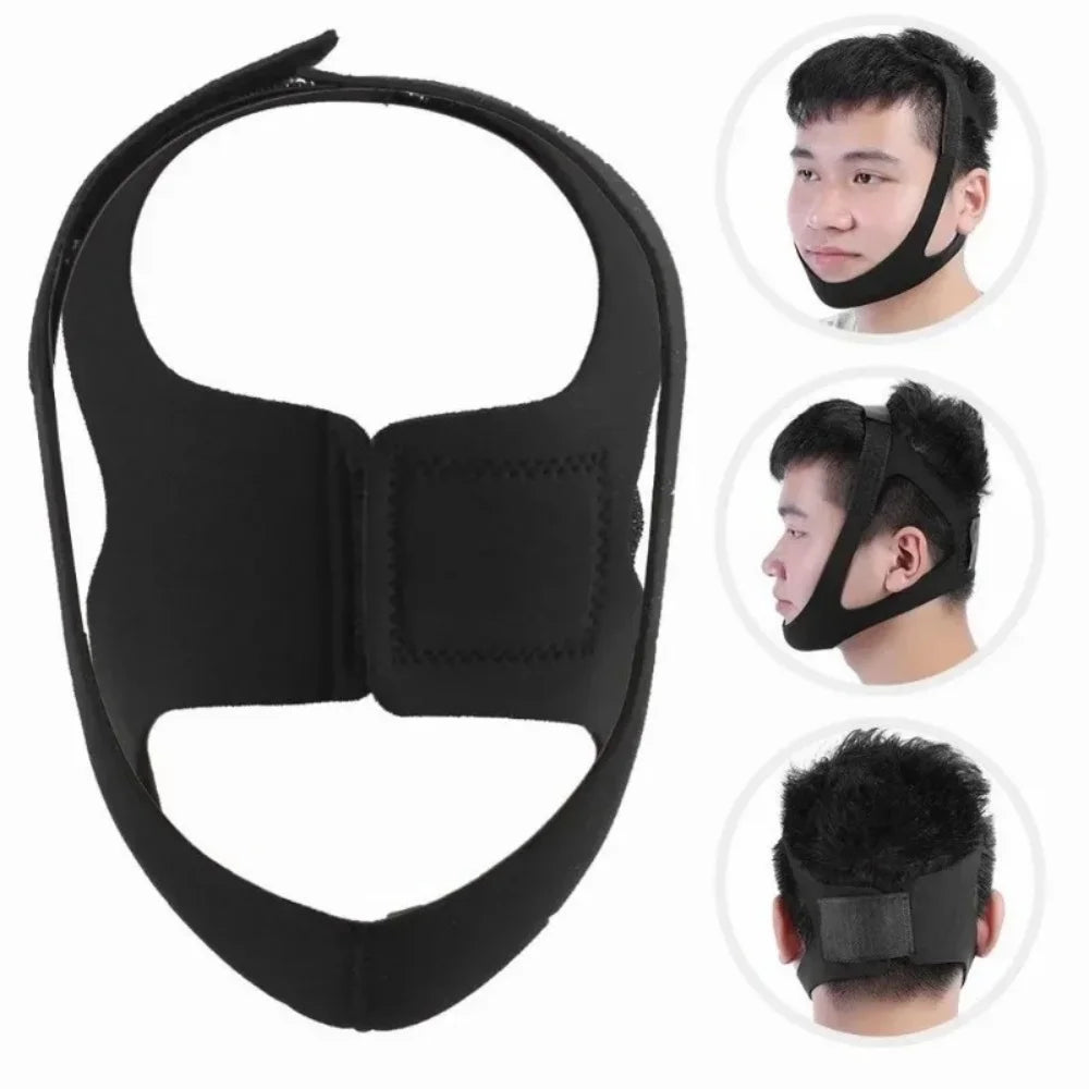 Adjustable Anti-Snoring Chin Strap | Jaw Support Sleep Band Anti-Snoring Chin Strap QXL black