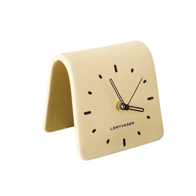 Creative Ceramic Desk Clock | Silent Analog Countertop Clock Ceramic Desk Clock QXL