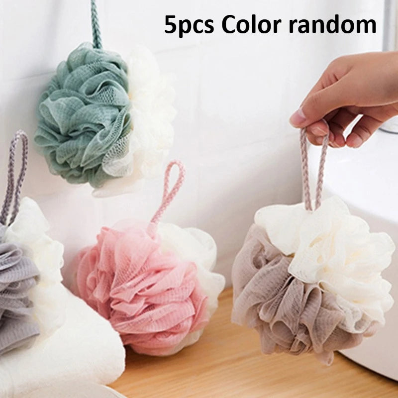 5-Pack Multicolor Bath Sponge Balls | Foaming Body Scrubber Set Bath Body Scrubber QXL 5pcs Color random