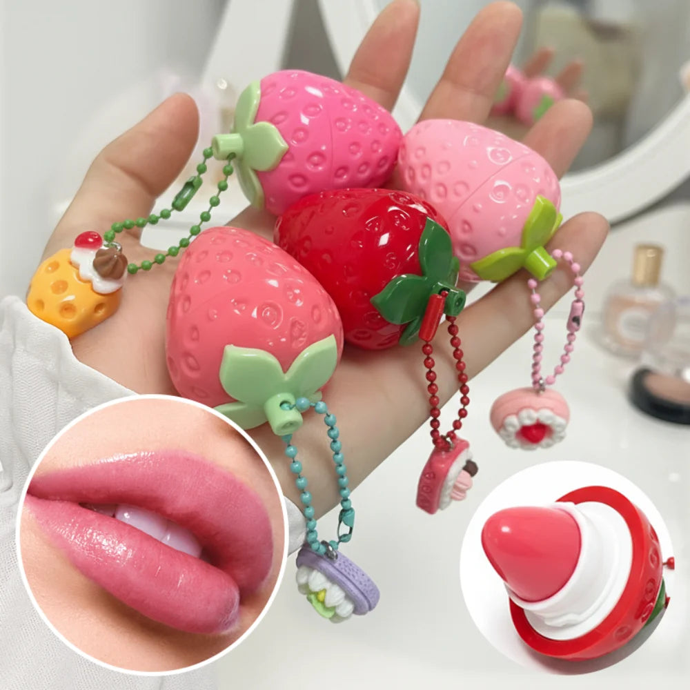 Strawberry Lip Mask Lipstick | Moisturizing Fruity Gloss 4 Colors Lip Mask Lipstick QXL
