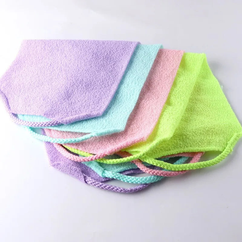 Korean Exfoliating Back Scrubber Towel | Long Stretch Handle Exfoliating Back Scrubber QXL