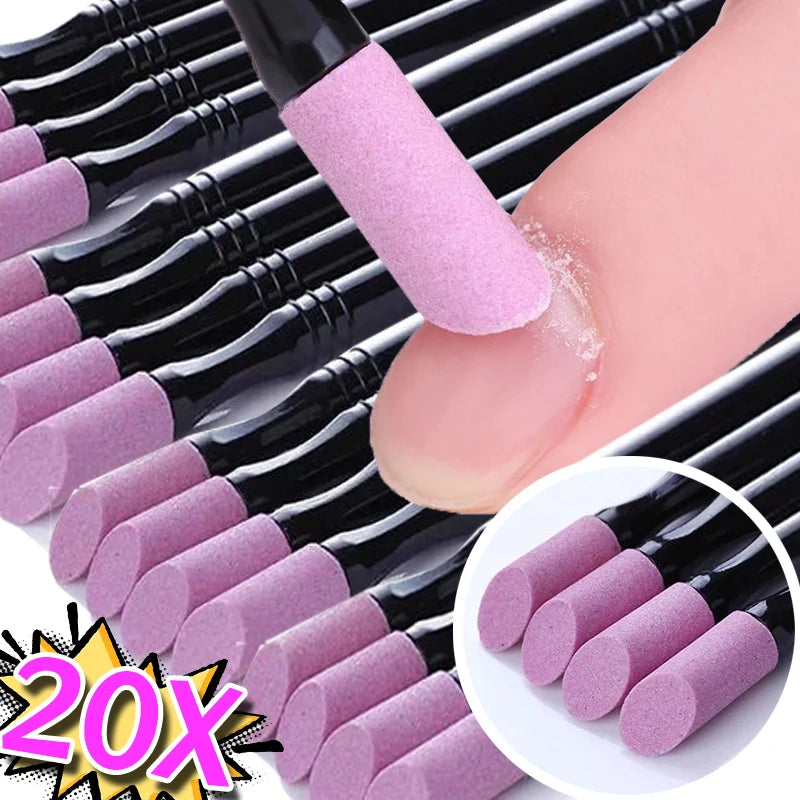 20-Pack Quartz Nail Cuticle Pusher & Buffer Pen | Manicure Cuticle Pusher Pen QXL