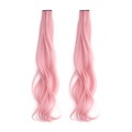 Ear-Hanging Colorful Curly Hair Extensions for Girls – 2 Pack Clip-On Hair Extension QXL Pink