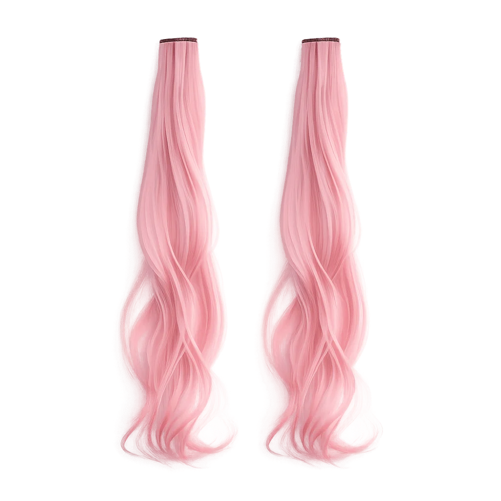 Ear-Hanging Colorful Curly Hair Extensions for Girls – 2 Pack Clip-On Hair Extension QXL Pink