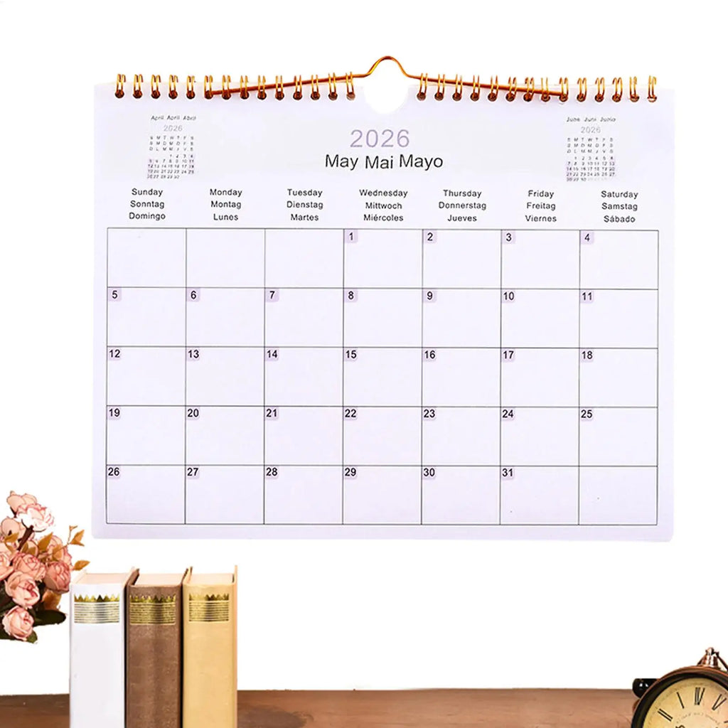 2026 Multilingual Coil Wall Calendar – 12 Month Planner Wall Calendar QXL
