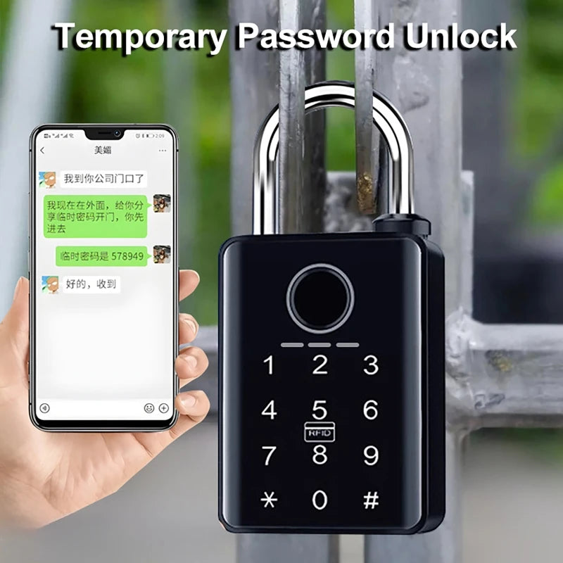 Tuya Smart Fingerprint Padlock | Waterproof Keyless Bluetooth Smart Padlock QXL 10mm