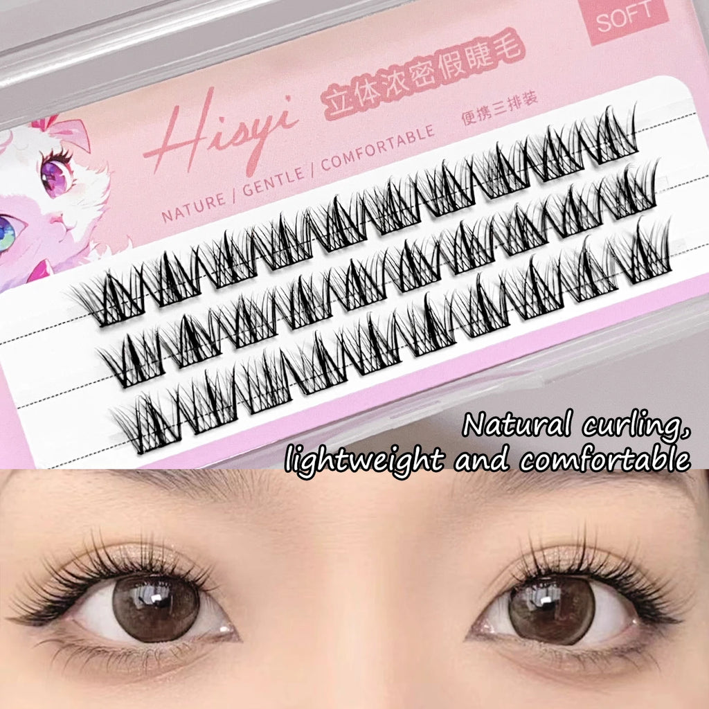 3D Segmented False Eyelashes – Natural DIY Individual Clusters False Eyelashes QXL