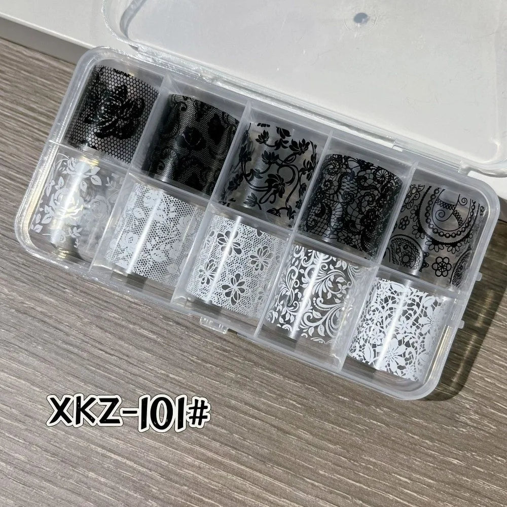 Nail Foil Stickers – Lace, Leopard & Sequin Designs Nail Foil Stickers QXL 1