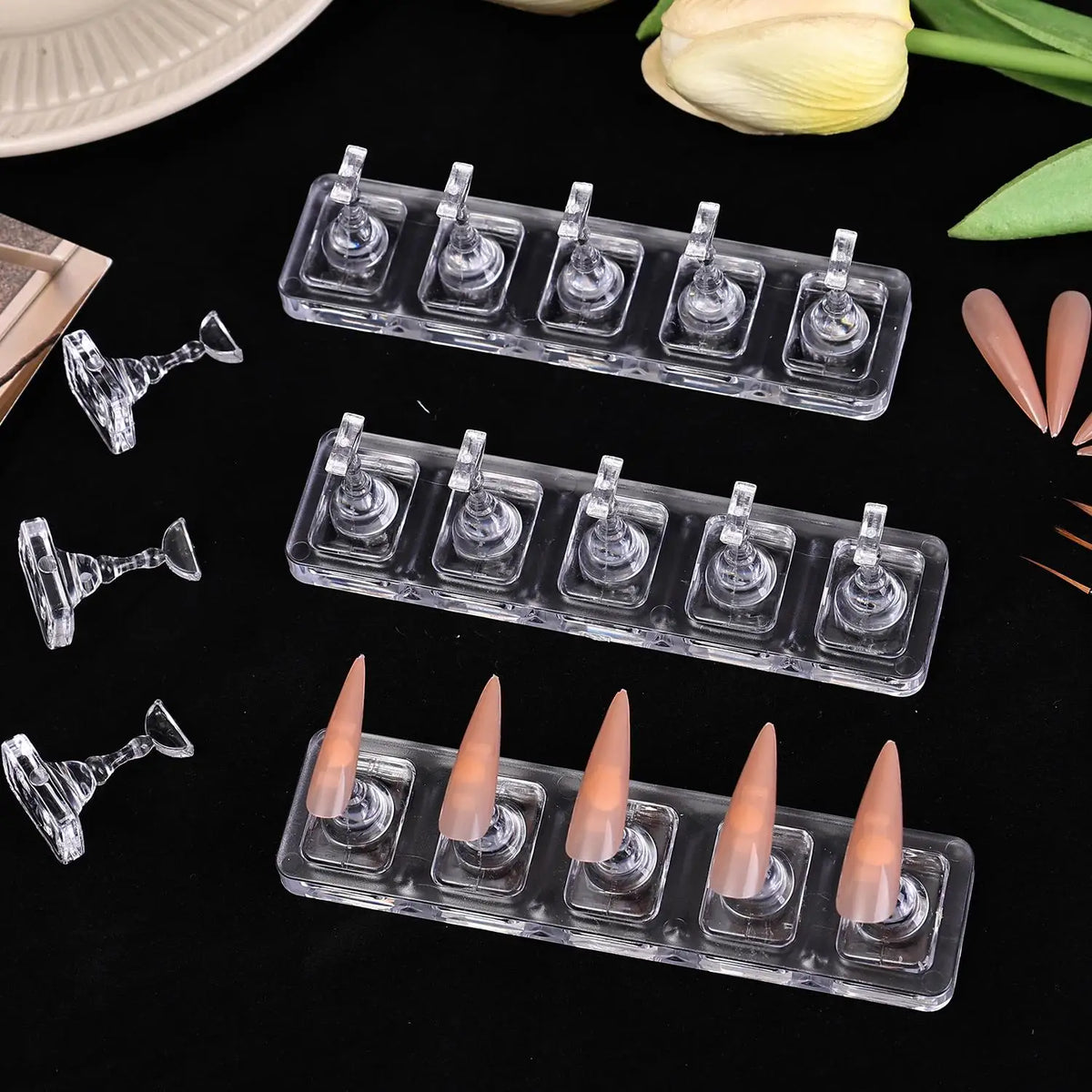 Acrylic Non-Magnetic Nail Practice Stand | Tips Holder Nail Art Practice Stand QXL