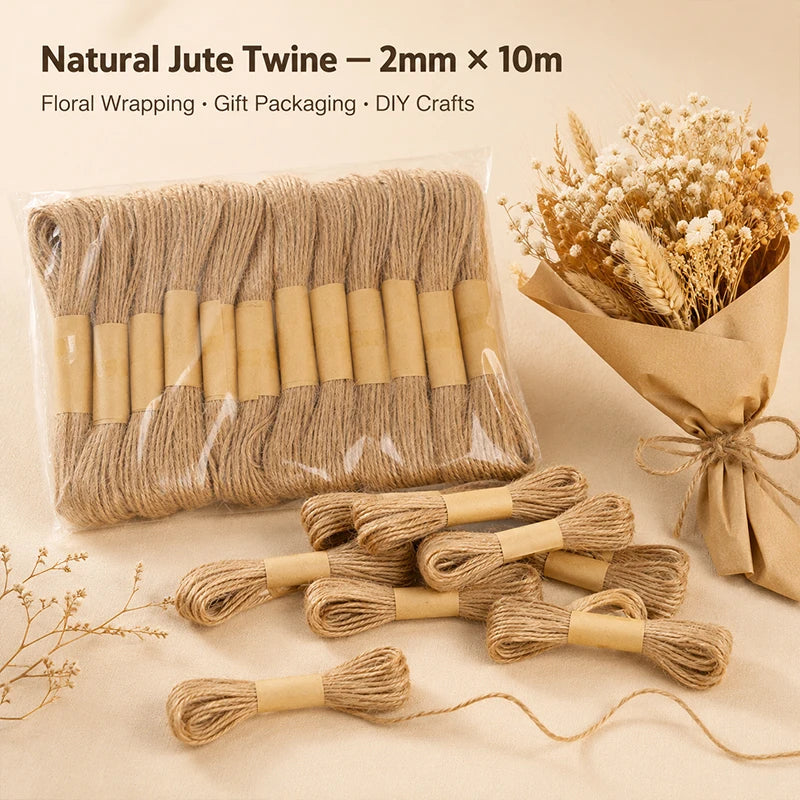 Natural Jute Rope 2mm x 10m | Braided Linen Cord for Crafts Craft Rope QXL