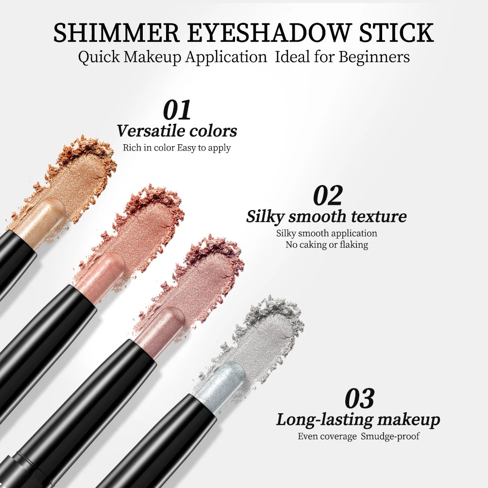 QIBEST Glitter Eyeshadow Stick | 8 Shimmer Shades Eyeshadow Stick QXL
