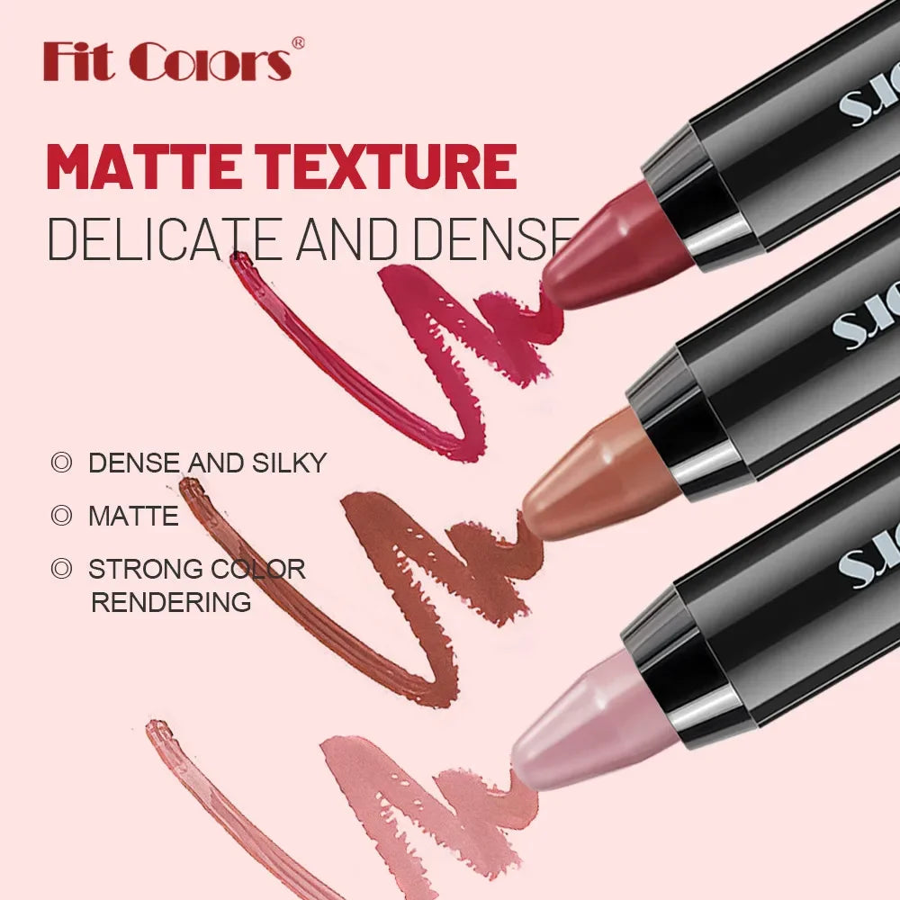 Fit Colors Velvet Matte Lip Liner Crayon | Waterproof Pencil Lip Liner Pencil QXL